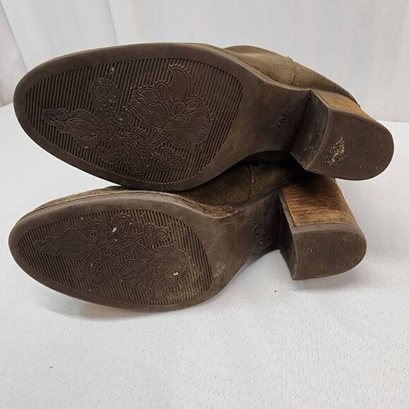 BOS. & CO. Size 40 US 9.5-10 Barlow Suede Slouch Lace Up Rear Side Zipper Ankle - Picture 8 of 11
